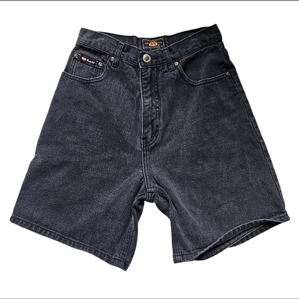 90s y2k grunge granola black denim high-waisted shorts